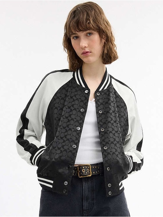 Coach Jackets & Blazers - Coach Black and White Signature Varsity Bomber Jacket REVERSIBLE 🖤🤍